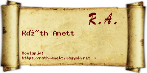 Ráth Anett névjegykártya